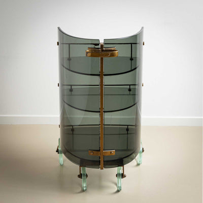 Exceptional Bar Cart, attributed to Fontana Arte, Mid-20th Century