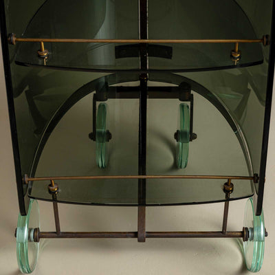 Exceptional Bar Cart, attributed to Fontana Arte, Mid-20th Century