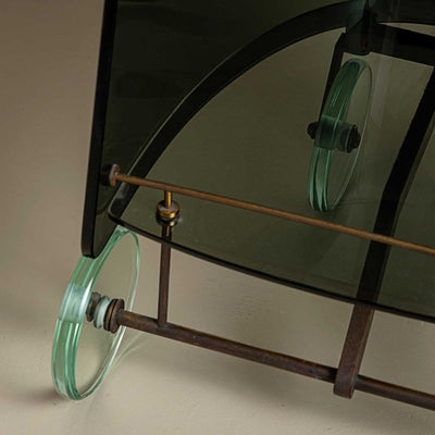 Exceptional Bar Cart, attributed to Fontana Arte, Mid-20th Century