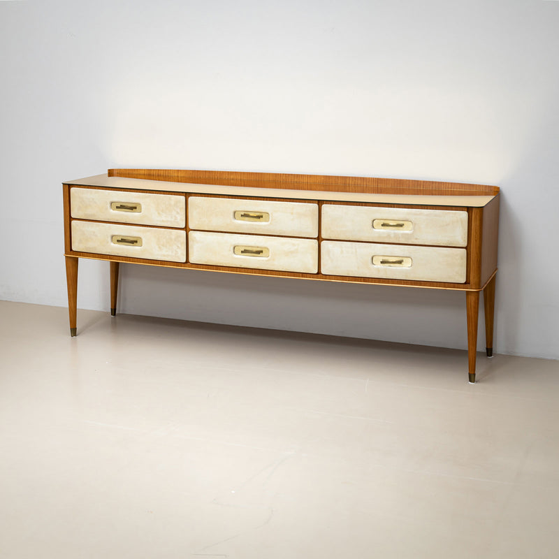 Sideboard with Parchment Front, Italy, Mid-20th Century