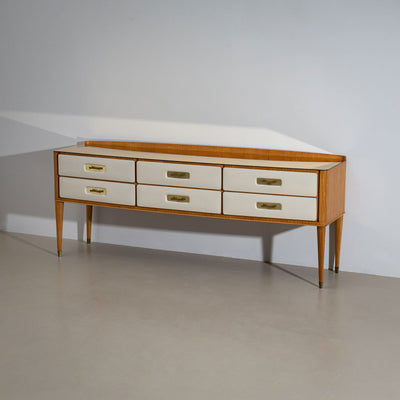 Sideboard with Parchment Front, Italy, Mid-20th Century