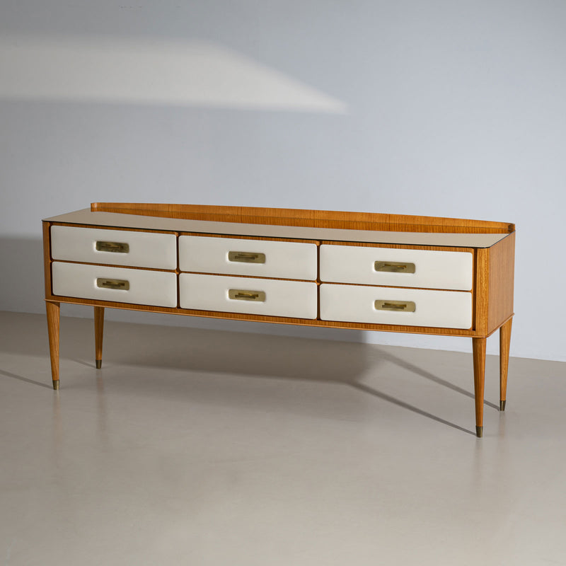 Sideboard with Parchment Front, Italy, Mid-20th Century