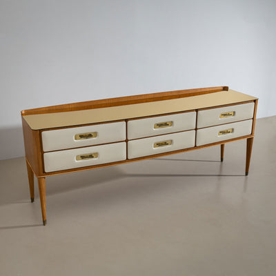 Sideboard with Parchment Front, Italy, Mid-20th Century