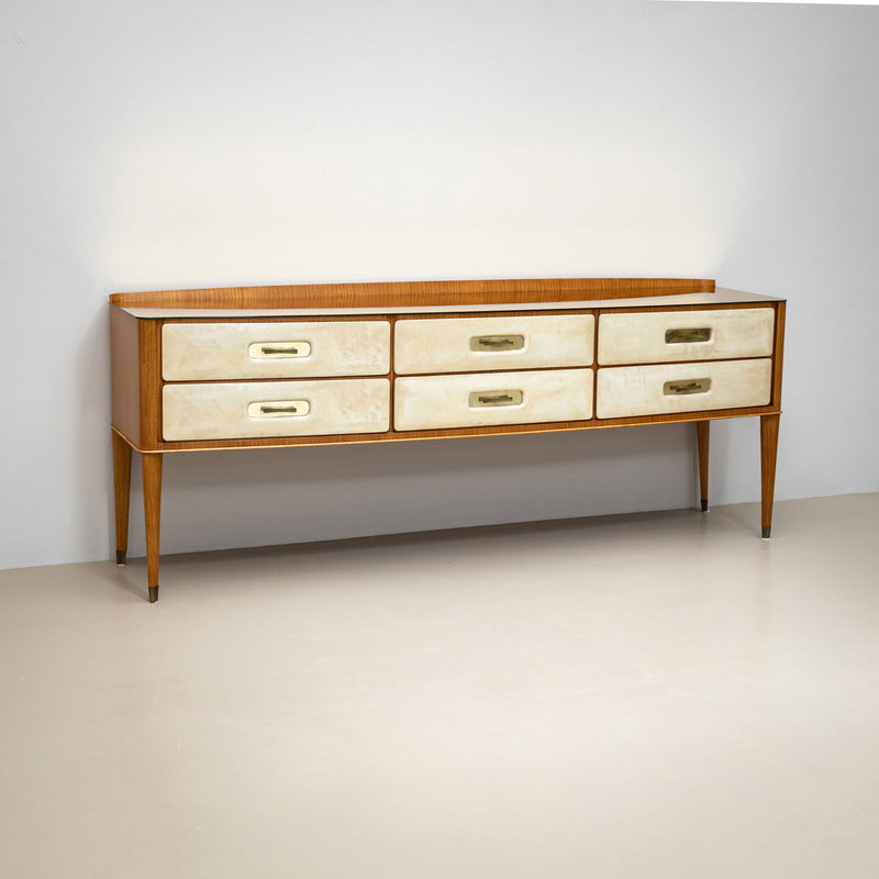 Sideboard with Parchment Front, Italy, Mid-20th Century