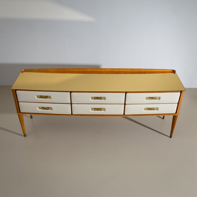 Sideboard with Parchment Front, Italy, Mid-20th Century