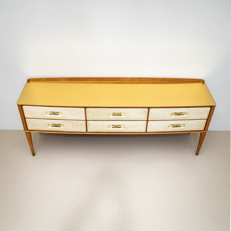 Sideboard with Parchment Front, Italy, Mid-20th Century