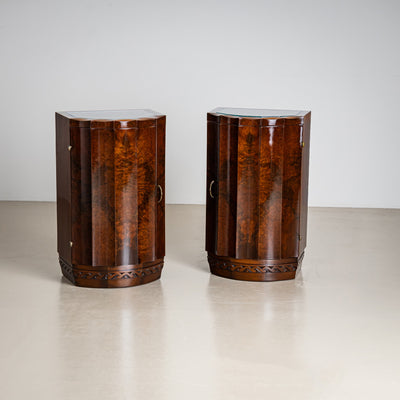 Pair of Art Deco Nightstands, Italy, 1940s