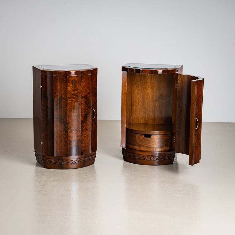 Pair of Art Deco Nightstands, Italy, 1940s