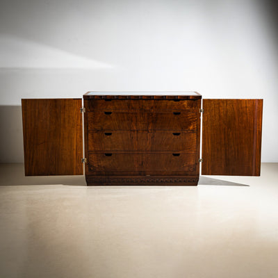 Art Deco Sideboard with Wavy Front, Italy, 1940s