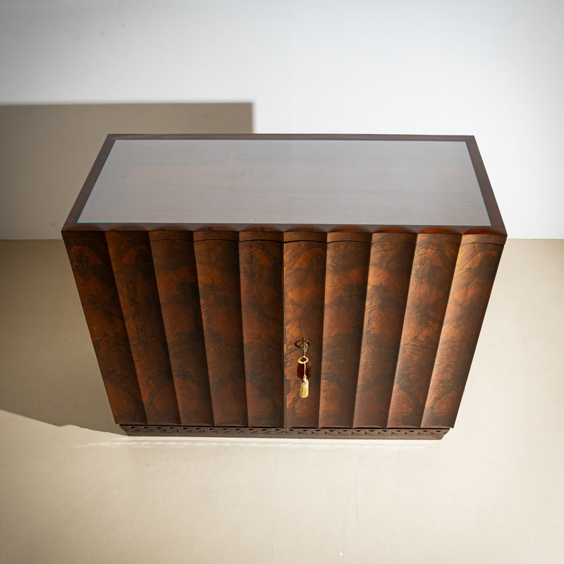 Art Deco Sideboard with Wavy Front, Italy, 1940s