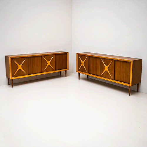 Pair of Sideboards, Italian Manufacture, Mid-20th Century