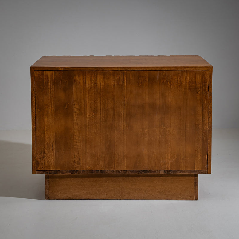 Pair of contemporary Italian Sideboards with Brutalist Surface Design