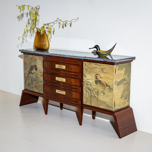Sideboard with Bird Motifs, Italian School, Mid-20th Century