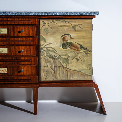Sideboard with Bird Motifs, Italian School, Mid-20th Century
