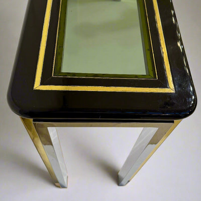Chrome, Brass and Glass Console Table by Romeo Riga, Italy, 1970's