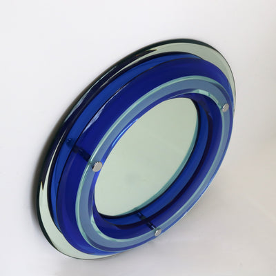 Italian Round Art Glass Mirror by Veca