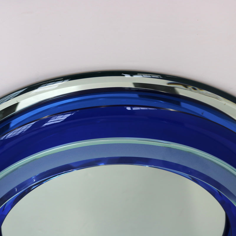 Italian Round Art Glass Mirror by Veca