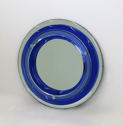 Italian Round Art Glass Mirror by Veca
