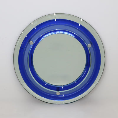 Italian Round Art Glass Mirror by Veca