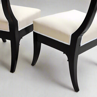 Pair of Klismos Ebonized Early 19th Century Side Chairs