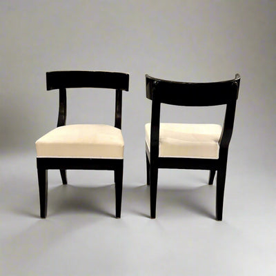 Pair of Klismos Ebonized Early 19th Century Side Chairs