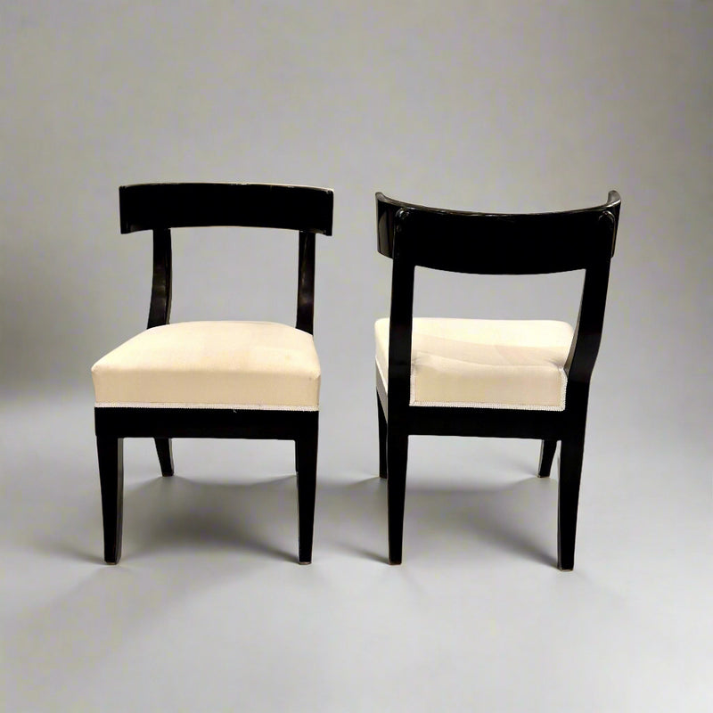 Pair of Klismos Ebonized Early 19th Century Side Chairs