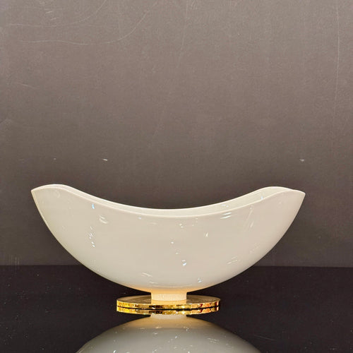 Pair of KPM Porcelain "Flower Boat" Footed Vases