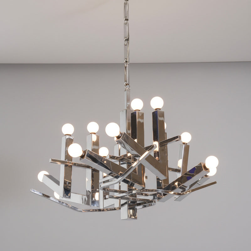 Italian Modernist Sixteen Light Chandelier
