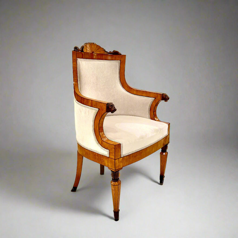 Fine Pair of Biedermeier Armchairs, Italy, 1827