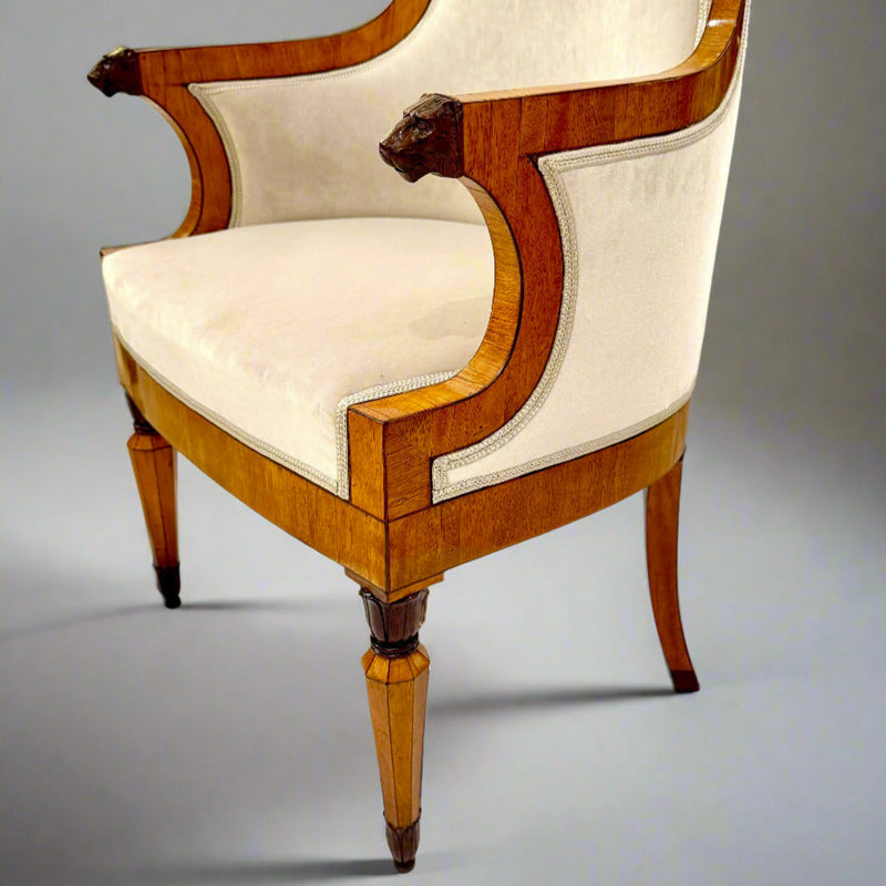 Fine Pair of Biedermeier Armchairs, Italy, 1827