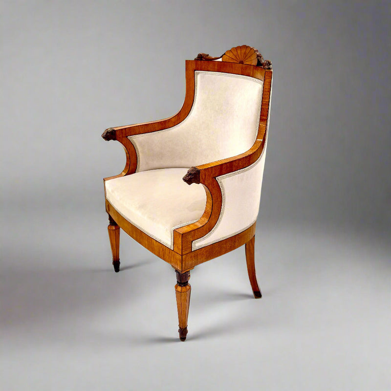 Fine Pair of Biedermeier Armchairs, Italy, 1827