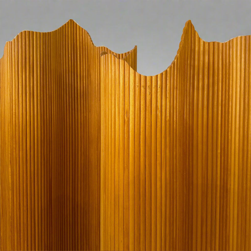 Cherrywood Tambour Screen, Italy, 1970&