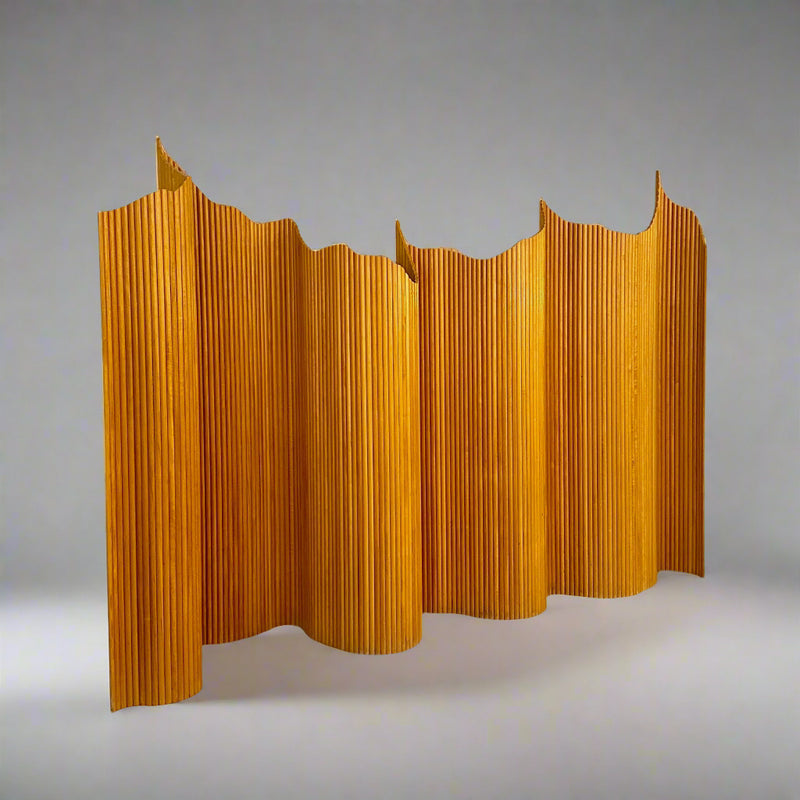 Cherrywood Tambour Screen, Italy, 1970&