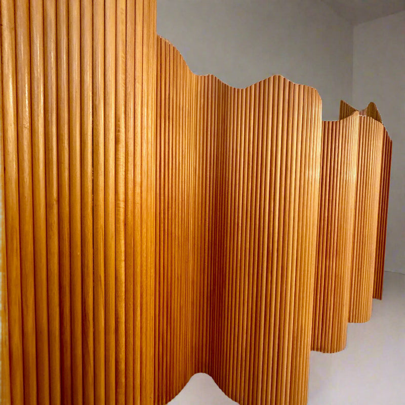 Cherrywood Tambour Screen, Italy, 1970&