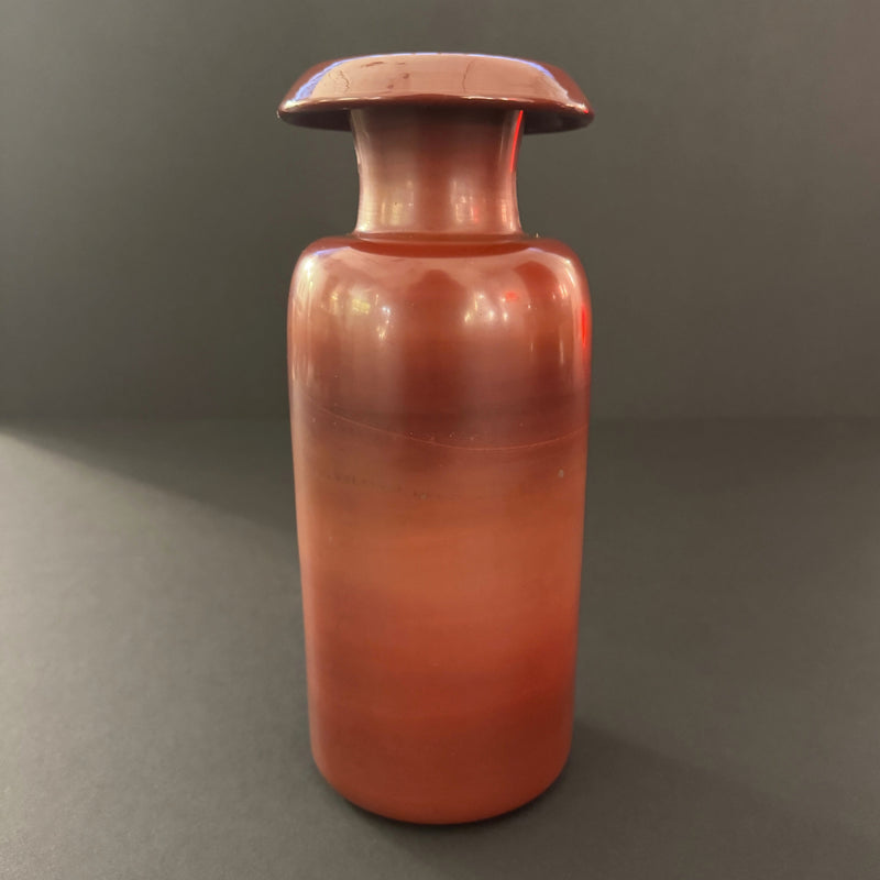 Opaque Pompeiian red glass vase, Italian 1960s