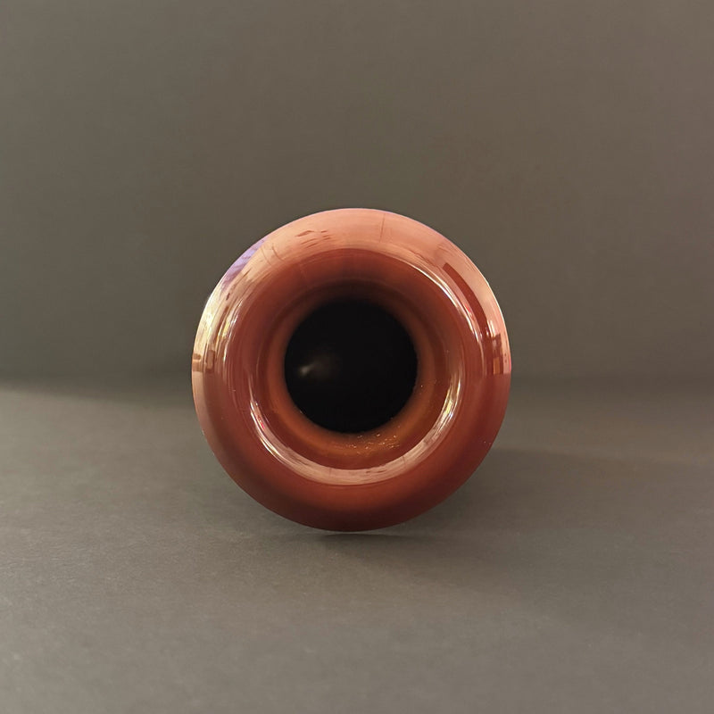 Opaque Pompeiian red glass vase, Italian 1960s