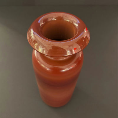 Opaque Pompeiian red glass vase, Italian 1960s