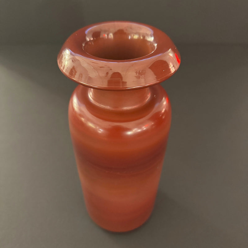 Opaque Pompeiian red glass vase, Italian 1960s