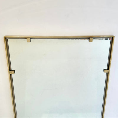 Italian Modernist Brass Mirror , 1960's