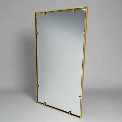 Italian Modernist Brass Mirror , 1960's