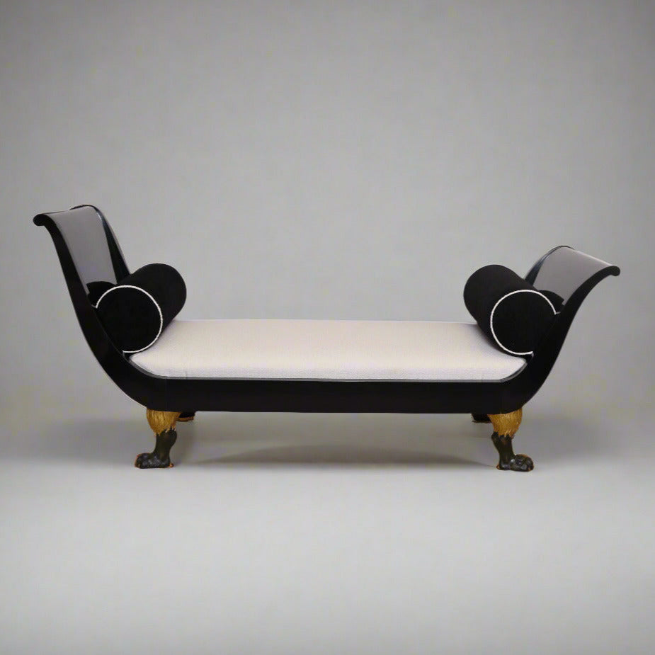 Ebonized Empire Recamiere , Austria 1800's