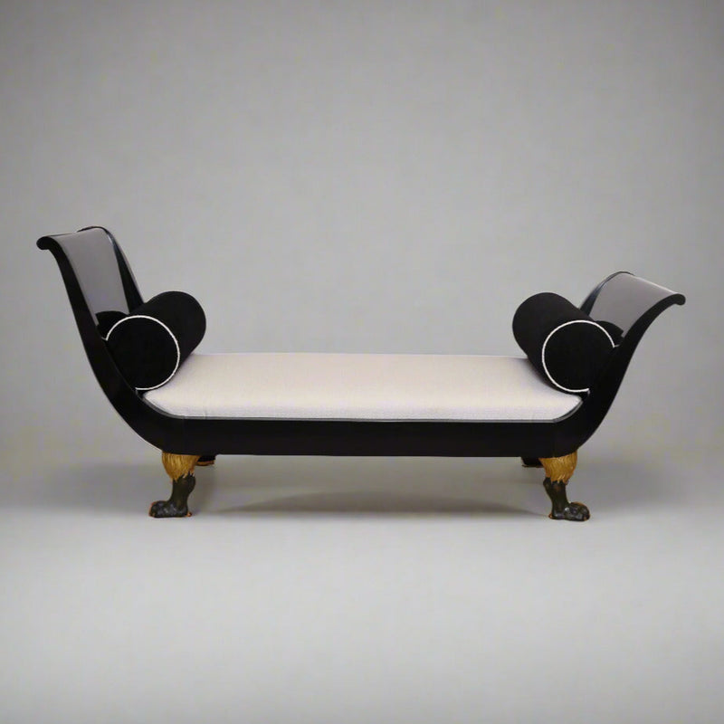 Ebonized Empire Recamiere , Austria 1800&