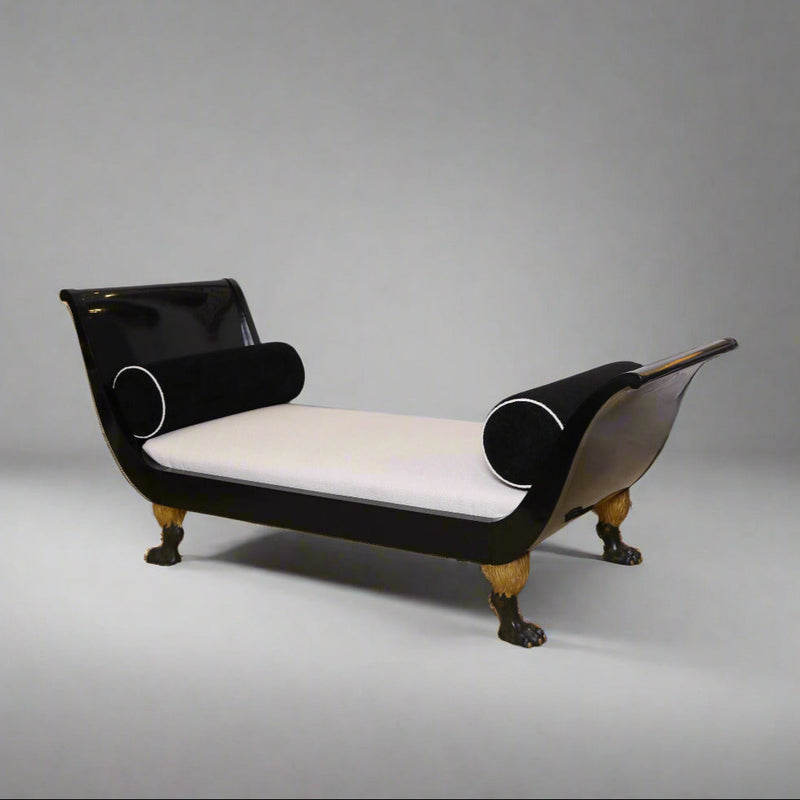 Ebonized Empire Recamiere , Austria 1800&