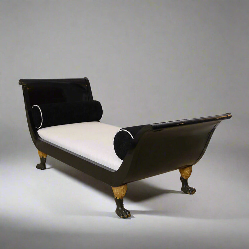 Ebonized Empire Recamiere , Austria 1800&