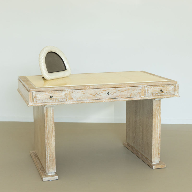 Desk in limed Oak, France, Mid-20th Century