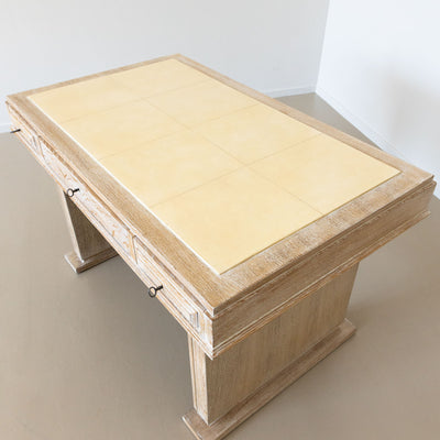 Desk in limed Oak, France, Mid-20th Century