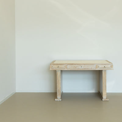 Desk in limed Oak, France, Mid-20th Century