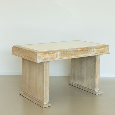 Desk in limed Oak, France, Mid-20th Century