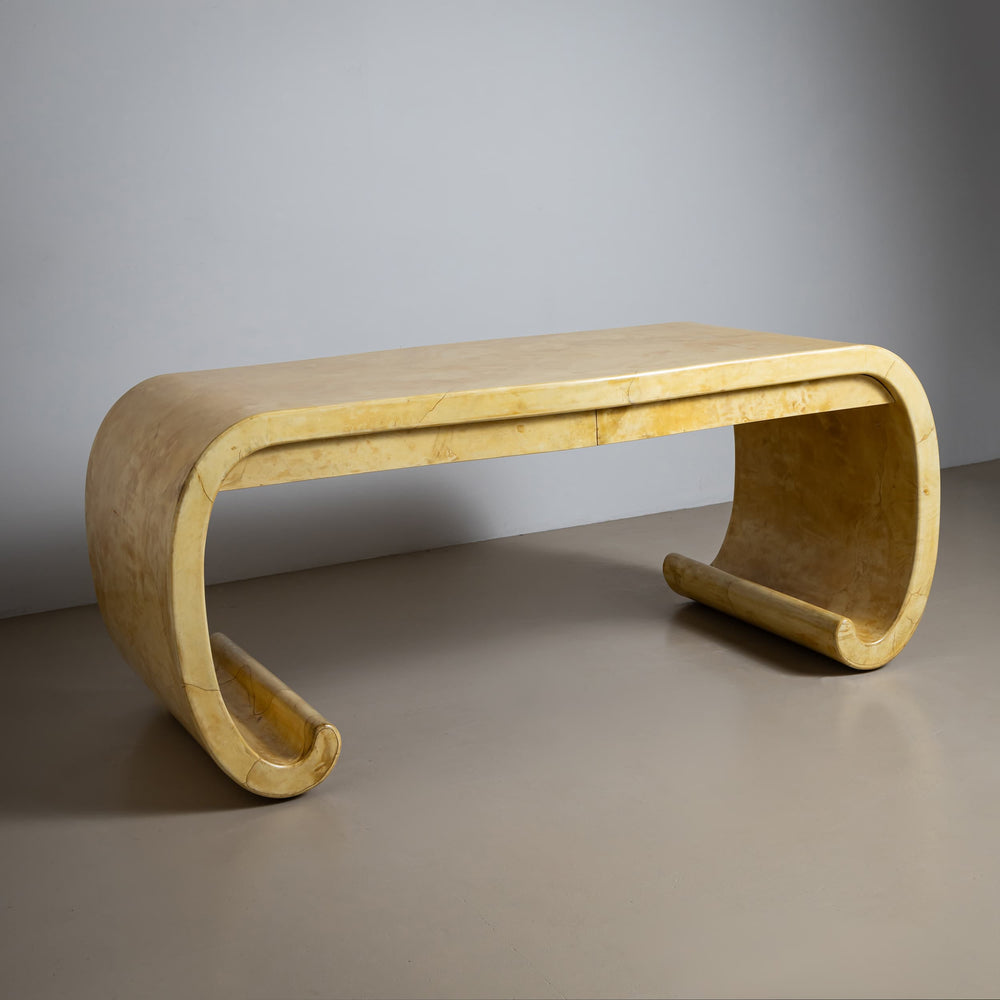 Parchment-Covered Desk, attributed to Karl Springer, 1960-80s