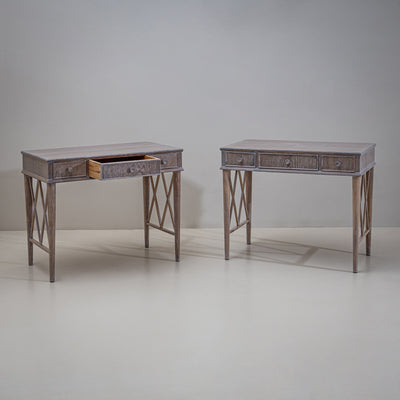 Pair of Desks in Limed Oak, Mid-20th Century